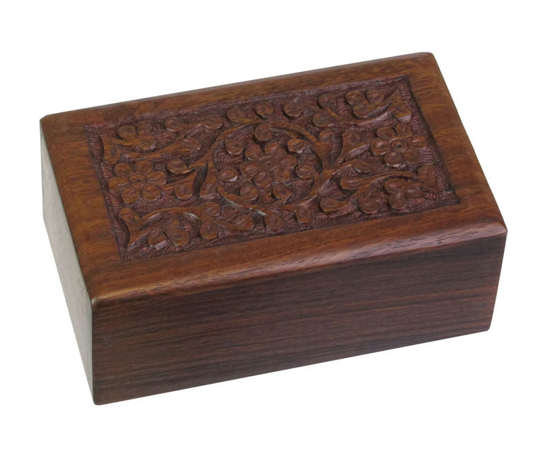 New Born Baby Girl Wood Floral Urn
