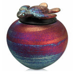 Raku Sea Turtle Mini Urn & Engraved Stand