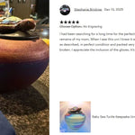 Sea Turtle Raku Keepsake Cremation Urn - Personalization Option