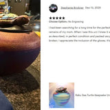 Sea Turtle Raku Keepsake Cremation Urn - Personalization Option