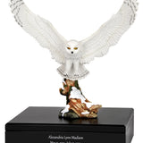 Snow Owl Art & Wood Cremation Urn