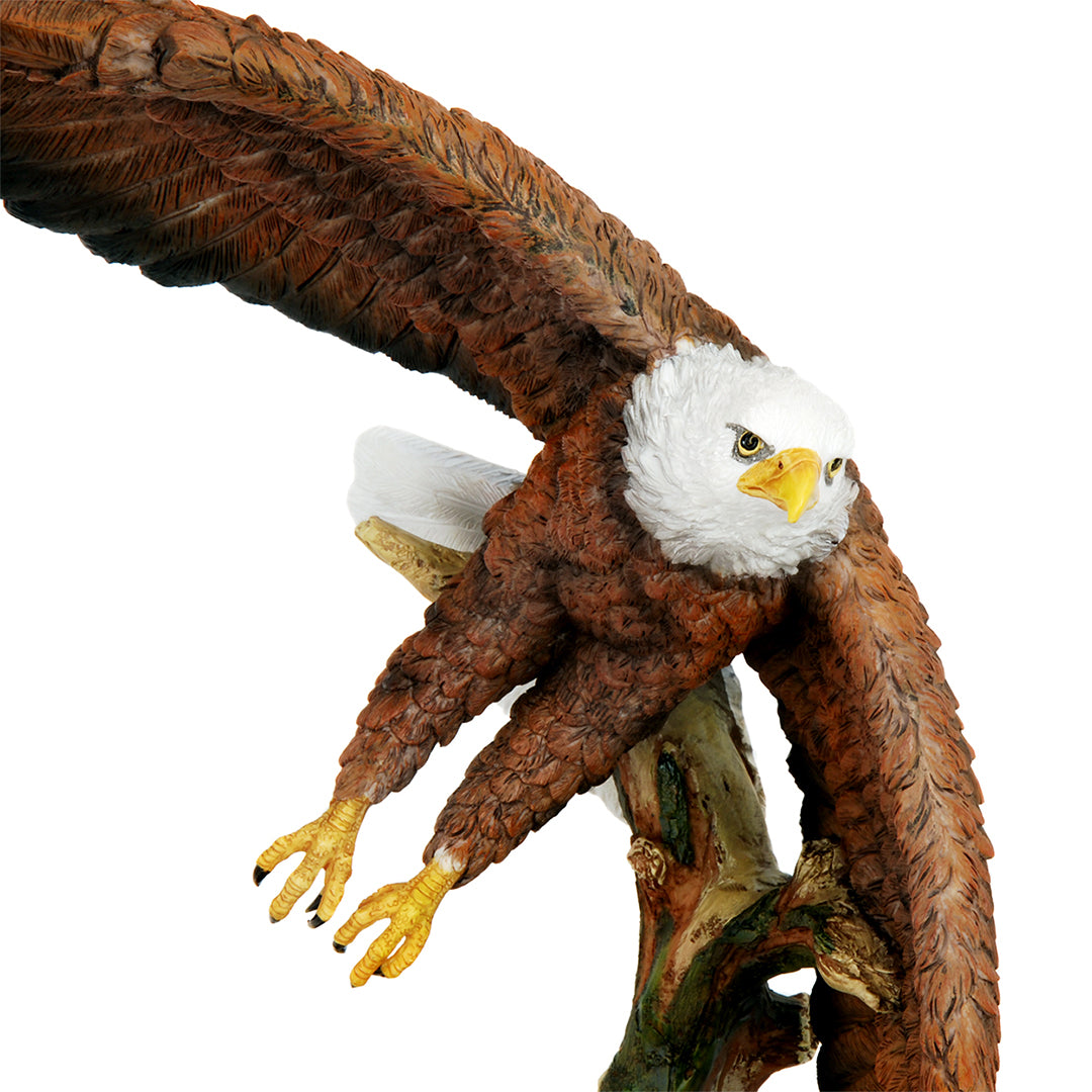 Eagle in Flight Art & Wood Cremation Urn