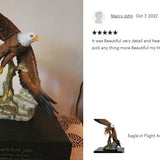 Eagle in Flight Art & Wood Cremation Urn