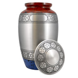 Soccer Red White & Blue Pewter Urn - Pro Diamond Engraving