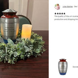 Soccer Red White & Blue Pewter Urn - Pro Diamond Engraving
