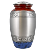 Soccer Red White & Blue Pewter Urn - Pro Diamond Engraving