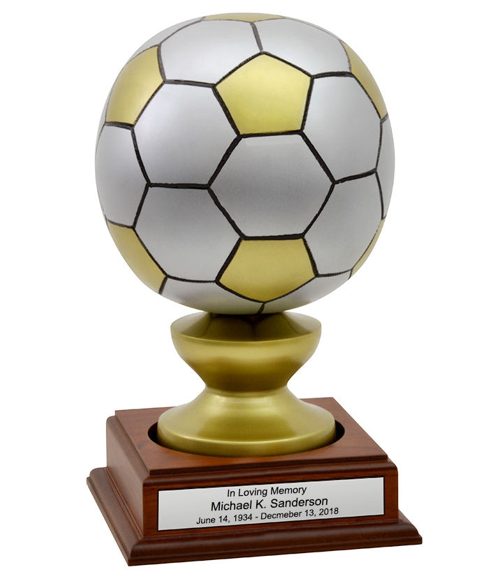 Soccer Ball Brass Adult Urn