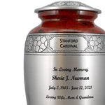 Soccer Red White & Blue Pewter Urn - Pro Diamond Engraving