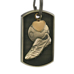 Soccer Dog Tag Heart Key Chain Urn
