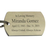 Soccer Dog Tag Heart Key Chain Urn