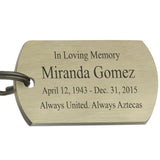 Soccer Dog Tag Heart Key Chain Urn