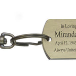 Soccer Dog Tag Heart Key Chain Urn