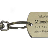 Soccer Dog Tag Heart Key Chain Urn