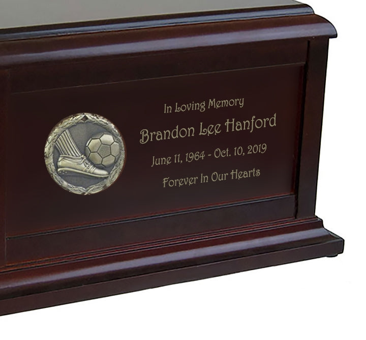 Soccer Kick Birch Cremation Urn