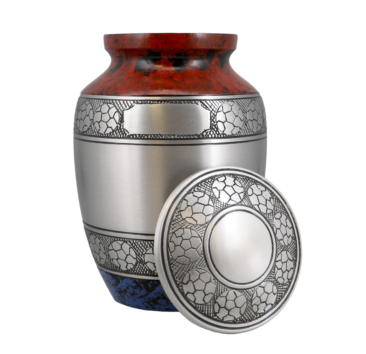Soccer Red White & Blue Medium Urn