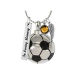 Soccer Ball Pendant Ash Urn - Love Charm Option