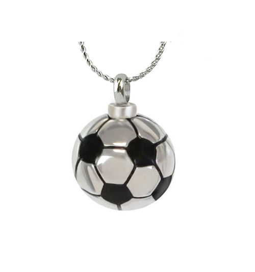 Soccer Ball Pendant Ash Urn - Love Charm Option
