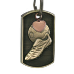 Soccer Dog Tag Heart Key Chain Urn