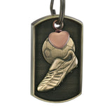 Soccer Dog Tag Heart Key Chain Urn