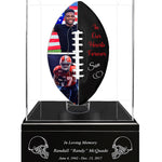 Double Photo Football Cremation Urn