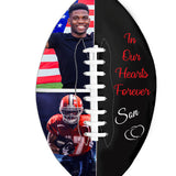 Double Photo Football Cremation Urn