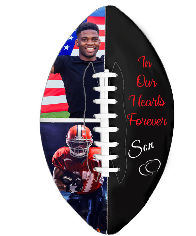 Double Photo Football Cremation Urn