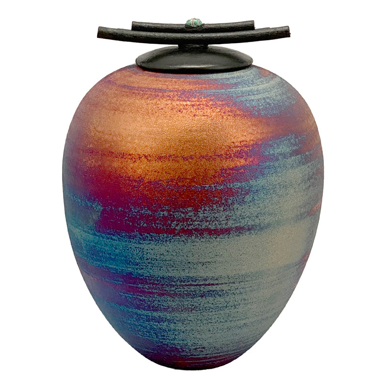 South Western Raku Cremation Adult or Medium Urn - Personalization Option