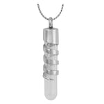 Rings of Love Stainless Glass Pendant Urn - Love Charms Option