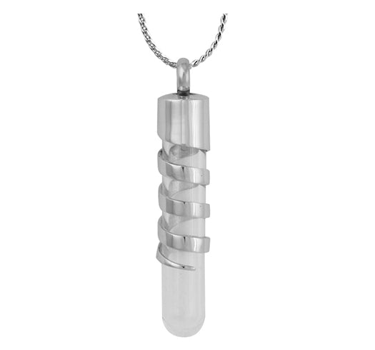 Rings of Love Stainless Glass Pendant Urn - Love Charms Option