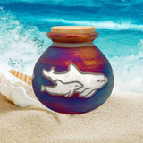 Spirit Dolphins Raku Cremation Adult or Medium Urn - Personalization Option
