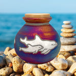 Spirit Dolphins Raku Cremation Adult or Medium Urn - Personalization Option