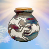 Spirit Horses Raku Adult or Medium/Child Cremation Urn - Photo Personalization Option