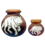 Spirit Wolves Raku Cremation Adult or Medium Urn - Personalization Option