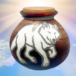 Spirit Wolves Raku Cremation Adult or Medium Urn - Personalization Option