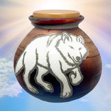 Spirit Wolves Raku Cremation Adult or Medium Urn - Personalization Option