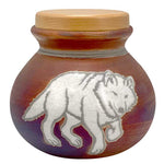 Spirit Wolves Raku Cremation Adult or Medium Urn - Personalization Option