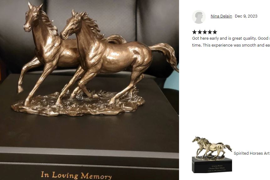 Spirited Horses Art Cremation Urn 