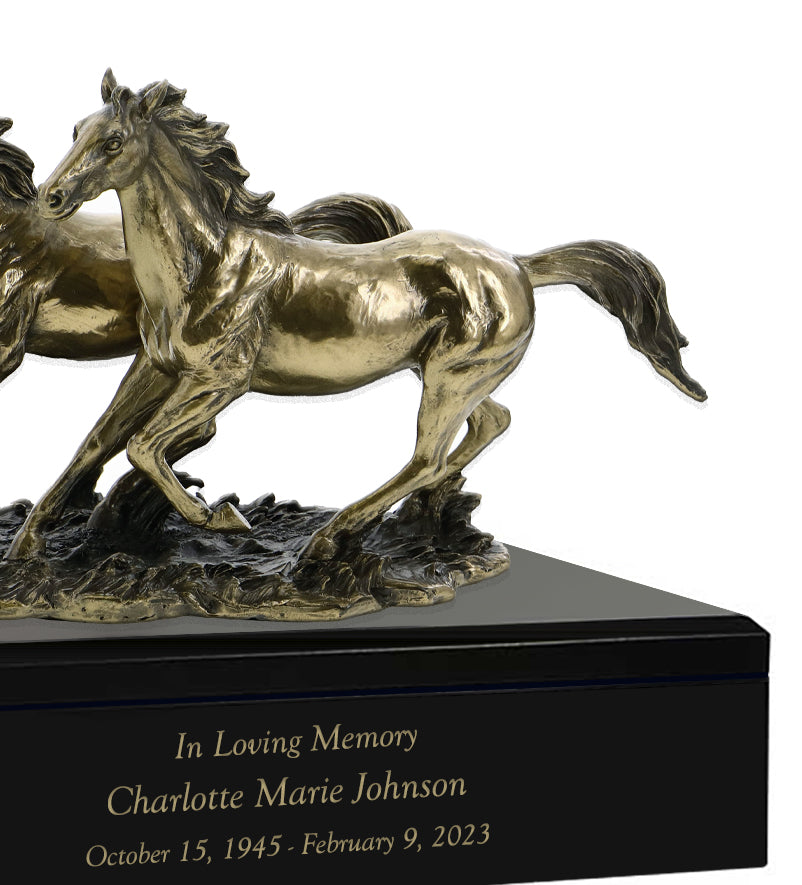 Spirited Horses Art Cremation Urn 