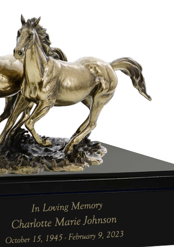 Spirited Horses Art Cremation Urn 