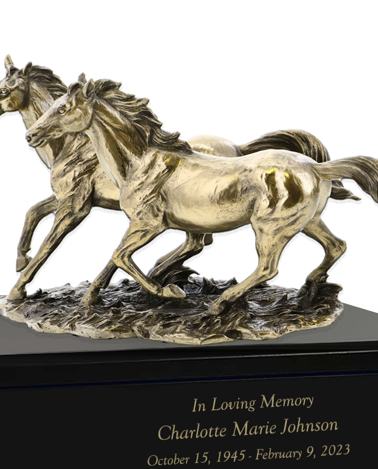 Spirited Horses Art Cremation Urn 