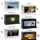 Sports, Golf, Snow, Skate Boarding & Gamer Adult or Medium Wood Keep The Memory® Cremation Urn 