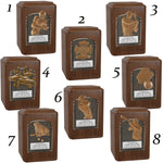 Major Sports & Fire Fighter Plaque Adult Wood Cremation Urns - Free Engraving