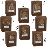 Major Sports & Fire Fighter Plaque Adult Wood Cremation Urns - Free Engraving