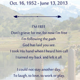I'm Free Poem Urn
