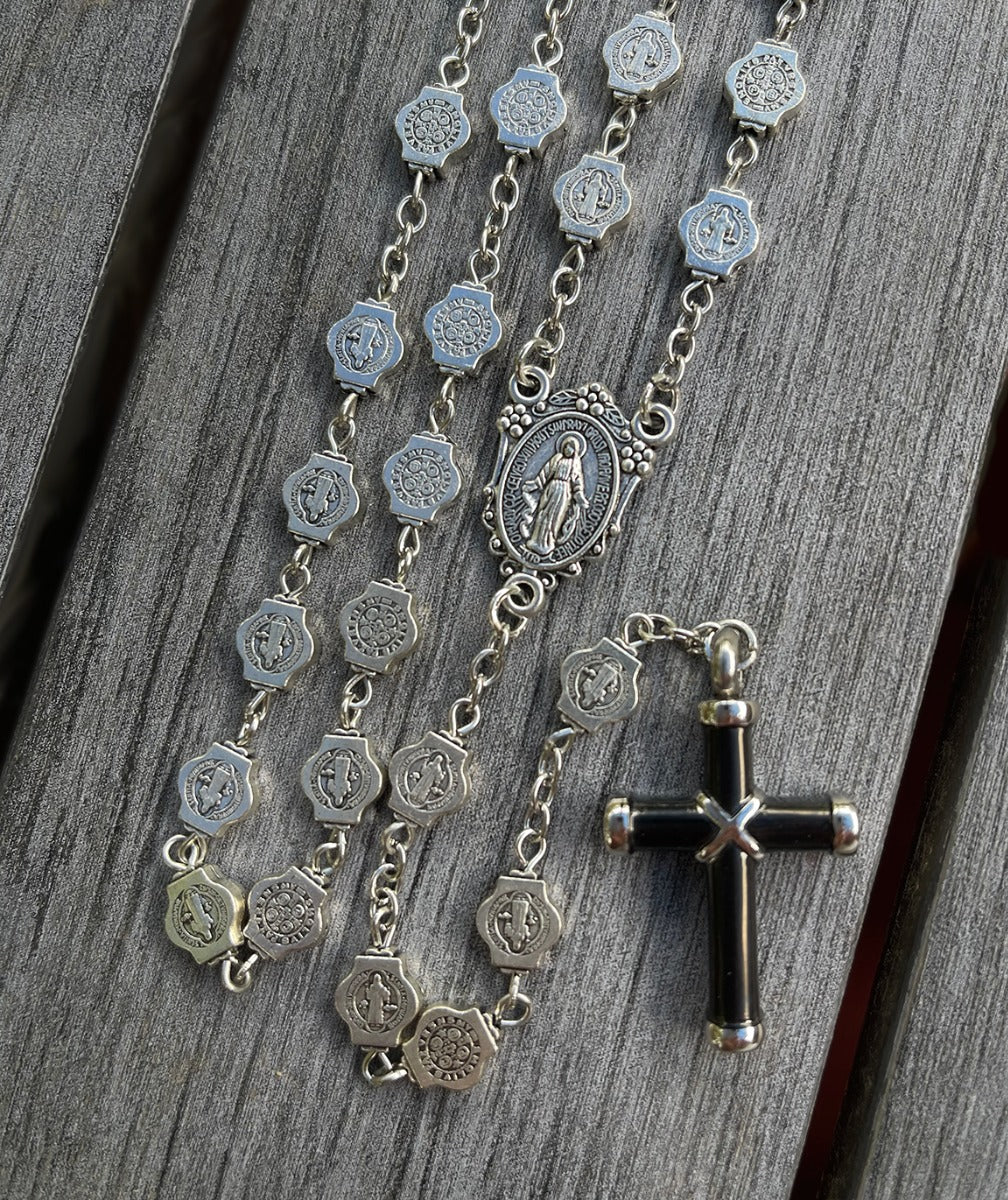 St. Benedict Rosary Necklace Urn