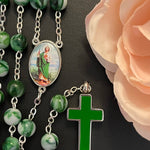 Saint Jude of Hope Green Rosary Necklace Urn