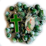 Saint Jude of Hope Green Rosary Necklace Urn