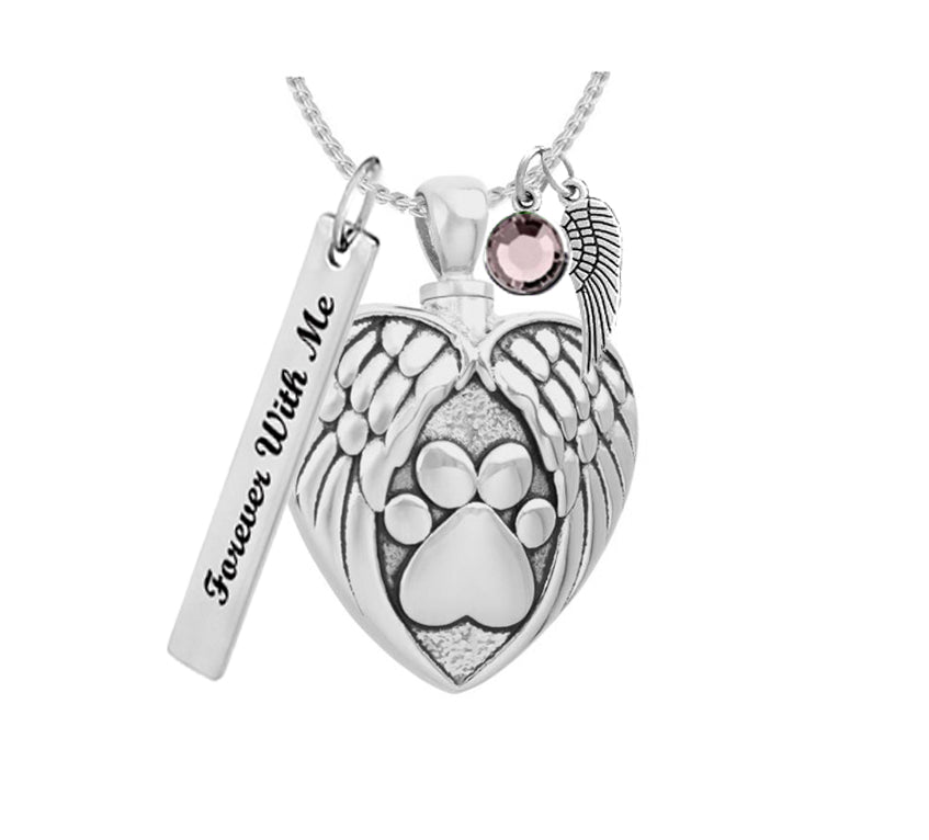 Paws Heart Jewelry Ash Urn - Love Charms™ Option