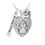Paws Heart Silver Jewelry Ash Urn - Love Charms™ Option