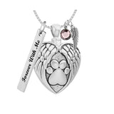 Paws Heart Silver Jewelry Ash Urn - Love Charms™ Option